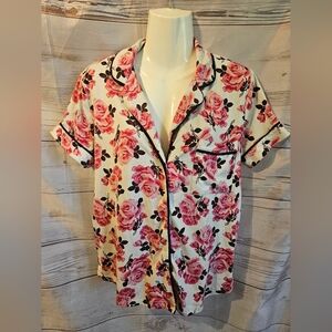 Kate Spade New York Rose Print Pajama Top – Size Small